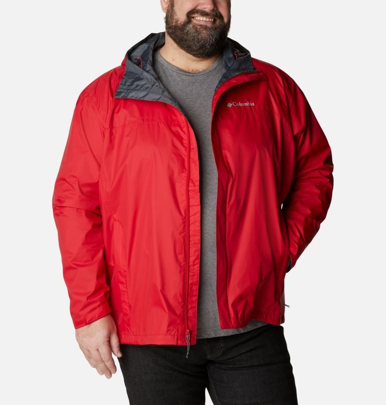 Men's Columbia Watertight II Rain Jackets Red | Plus Size CA-O3406